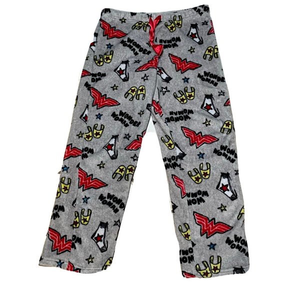 DC Comics Pants - Wonder Woman DC Comics fleece sweatpants womens small 4 / 6 29 x 31 lounge gray
